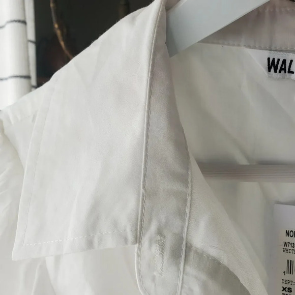 Walter Baker Collared Tara Puff Sleeve Shirt Dress White - Picture 11 of 11